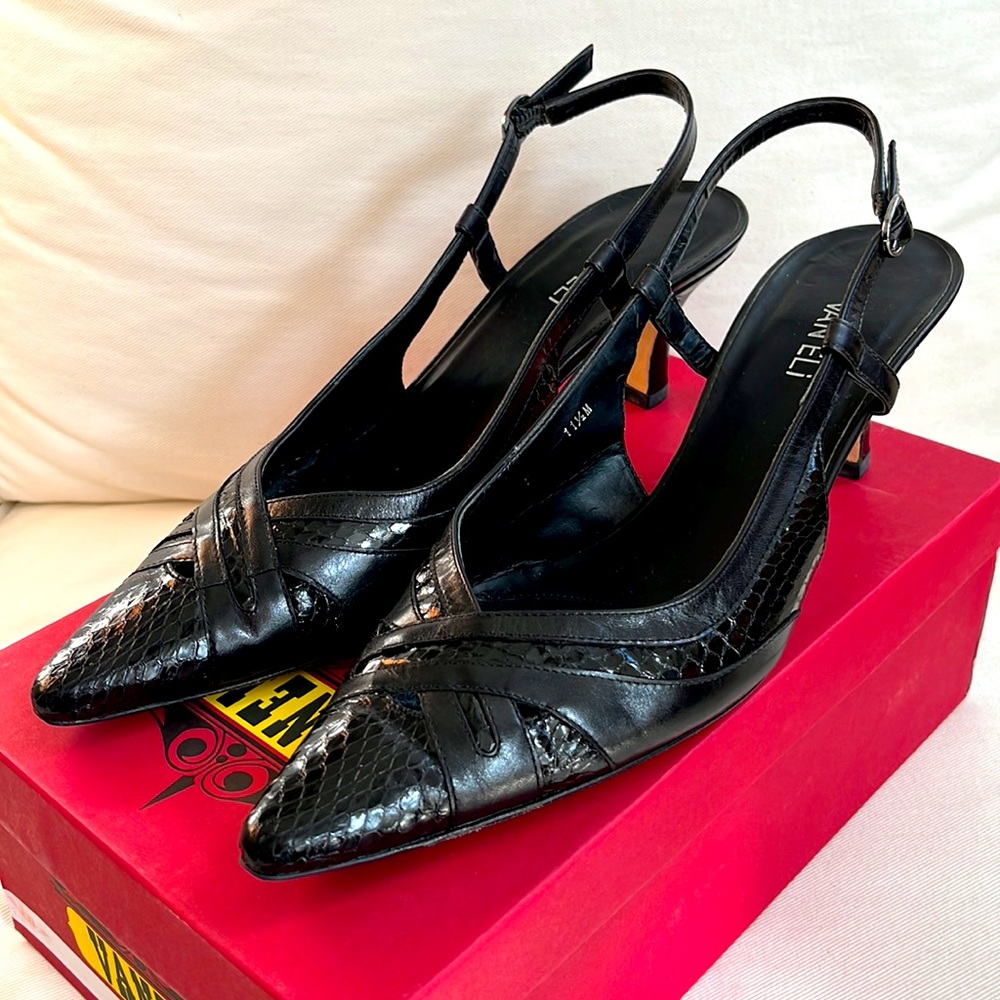 VANELI LUXE BLACK CALF SLING size 11.5M
